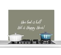 Credence Proverbes - Quelle heure est-il ? C'est l'happy hour ! - Citations Fond de hotte 100x65 cm Credence aluminium Plaque inox de cuisine