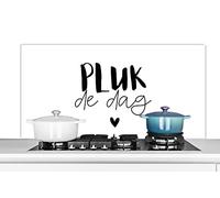 Credence Proverbes - Saisir le jour - Citations - Carpe diem Fond de hotte 120x60 cm Credence aluminium Plaque inox de cuisine