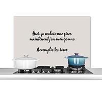 Credence Proverbes - Tiens, je voulais une pizza - Amateur de pizza - Citations Fond de hotte 100x65 cm Credence aluminium Plaque inox de cuisine