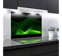 Crédence résistante à la chaleur pour cuisinières, verre trempé, dimensions 90 x 65 cm, épaisseur 4 mm, élégante et facile d'entretien, convient pour les cuisinières à gaz, à induction et en céramique.