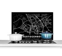 Credence 's-Hertogenbosch - Carte - Noir Fond de hotte 90x60 cm Credence aluminium Plaque inox de cuisine