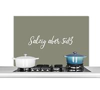 Credence Salzig aber süß - Citations - Sorts Fond de hotte 100x65 cm Credence aluminium Plaque inox de cuisine