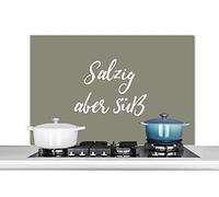 Credence Salzig aber süß - Citations - Sorts Fond de hotte 100x65 cm Credence aluminium Plaque inox de cuisine