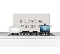 Credence Texte - Citations - Mieux vaut un voisin éloigné qu'un petit jardin - Jardin - Voisins Fond de hotte 60x30 cm Credence aluminium Plaque inox de cuisine