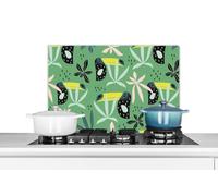 Credence Toucan - Feuilles - Jungle Fond de hotte 60x40 cm Credence aluminium Plaque inox de cuisine