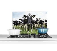 Credence Vaches - Herbe - Printemps - Animaux - Pré - Ferme Fond de hotte 70x50 cm Credence aluminium Plaque inox de cuisine