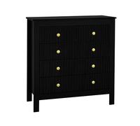 Credenza polyvalente avec poignées métalliques uniques et façades texturées - Solution de rangement élégante pour salle à manger, couloir et espaces de vie - Grand espace de tiroir pour un salon nized