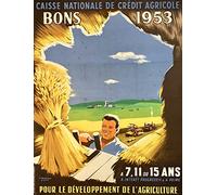 Crédit agricole 1953 Affiche Poster Reproduction - Format 50X70 cm Papier Luxe 300 GR - Vente du fichier numérique HD Possible Nous Consulter