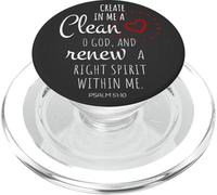 Crée en Moi Un cœur Pur, ô Dieu, et renouvelle Un Esprit Juste PopSockets PopGrip pour MagSafe