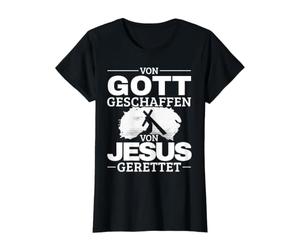 Créé par Dieu par Jésus, sauvé Christ Jésus. T-Shirt Graphique avec Valeur