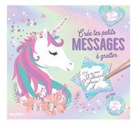 PlayBac Crée tes messages secrets à gratter – Licornes – 10 cartes, 12 bons, 26 stickers scintillants