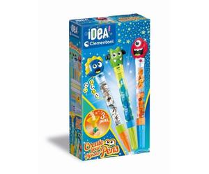 Crée tes Stylos - Clementoni - Mini atelier des Stylos - Coffret Monstres - 3 Stylos inclus et accessoires - Dès 6 ans