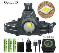 Cree Xhp50 - Lampe Frontale À 3 Ampoules , Lampe Torche Originale À Led 18650, Avec Zoom Avant/Arrière, Au Lithium-Ion