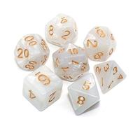 CREEBUY DND Jeu de dés polyédriques blanc nacré pour Donjons et Dragons D&D Pathfinder MTG Jeu de rôle RPG