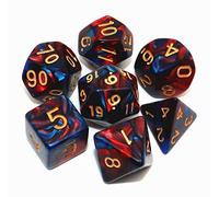 CREEBUY Jeu de dés polyédriques DND rouges et bleus pour Donjons et Dragons MTG RPG D&D D20 D12 D10 D8 D6 D4