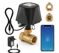 Creechwa Vanne Connectée WiFi, Vanne d'Arrêt Motorisée Laiton avec Minuteur et App, Compatible Alexa/Google, Idéal Jardin, Piscine, Serre et Hydroponie, 3/4 Pouce