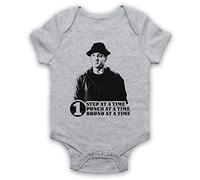 Creed Rocky One Step at A Time One Round One Punch Bebe Barboteuse Body, Gris, 6-12 Mois