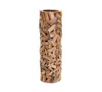 CREEDWOOD Colonne en Bois Vela | Bois de Teck, 79 cm | Chandelier de Sol, Vase de Sol, photophore Colonne, Vase Naturel, Chandelier en Bois flotté, de Fleurs