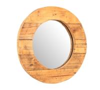 CREEDWOOD Miroir Mural Rondo | 50cm, Bois Massif | Miroir en Bois, Miroir dentrée, Miroir Rond, Miroir de Salon, Miroir Rustique de Salle de Bain