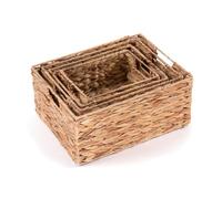 CREEDWOOD Set de paniers naturels | 4-pièces, Jacinthe deau, 40cm | Paniers de Rangement, paniers décoratifs tressés, caisses Naturelles