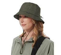 Creekstone Chapeau bob imperméable pour Homme et Femme - Protection UV - UPF50 - Chapeau d'été Pliable - pour la randonnée, la pêche (FR/ES, Alpha/Lettres, Taille Unique, Vert Militaire)