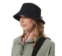 Creekstone Chapeau bob imperméable pour Homme et Femme - Protection UV - UPF50 - Chapeau d'été Pliable - pour la randonnée, la pêche (FR/ES, Alpha/Lettres, Taille Unique, Noir)