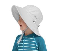 Creekstone Enfant Chapeau de Soleil Protection UPF 50+, Chapeau de Plage D'été Bain avec Rabat pour le Cou, Réversible Large Bord pour Filles et Garçons (FR/ES, Âge, 1 an, 3 ans, Gris)