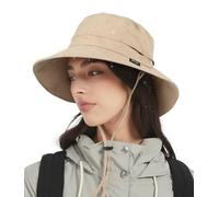 Creekstone Femme Bob Chapeau de Pluie imperméable, Chapeau Souple de Soleil Anti-UV UPF50+, d'été Pliable pour Homme Randonnée, Voyage (FR/ES, Alpha/lettres, Taille unique, Kaki)