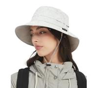 Creekstone Femme Bob Chapeau de Pluie imperméable, Chapeau Souple de Soleil Anti-UV UPF50+, d'été Pliable pour Homme Randonnée, Voyage (FR/ES, Alpha/lettres, Taille unique, Gris Froid)