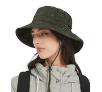 Creekstone Femme Bob Chapeau de Pluie imperméable, Chapeau Souple de Soleil Anti-UV UPF50+, d'été Pliable pour Homme Randonnée, Voyage (FR/ES, Alpha/lettres, Taille unique, Vert Militaire)