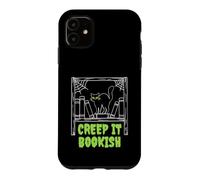 Creep It Bookish Librarian Cat Bookworm Halloween Coque pour iPhone 11