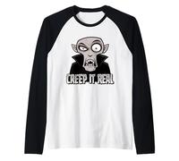 Creep It Real Classic Horror Vampire Halloween Humour Design Manche Raglan