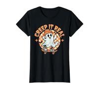 Creep It Real Halloween Shirt Enfants Automne Saison Adolescent Garçon T-Shirt Graphique avec Valeur, Femme, Noir, M