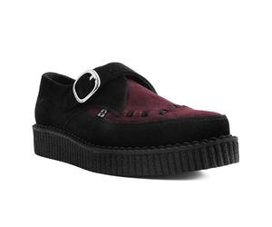 Creepers Rockabilly de T.U.K - Pointed Creeper Buckle - EU41 à EU46 - pour Homme - noir/bourgogne EU 41