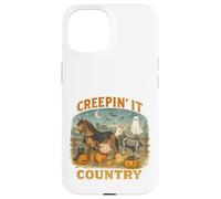 Creepin’ It Country Cute Farm Halloween Animals Coque pour iPhone 15