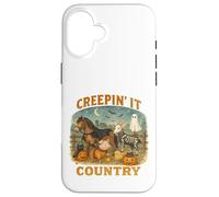 Creepin’ It Country Cute Farm Halloween Animals Coque pour iPhone 16