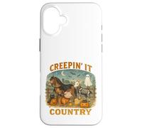 Creepin’ It Country Cute Farm Halloween Animals Coque pour iPhone 16 Plus