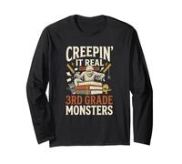 Creepin It Real avec Mes Monstres de 3e année, Maman, Halloween Manche Longue
