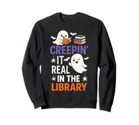 Creepin It Real in The Library Rat de bibliothèque Effrayant Halloween Sweatshirt
