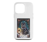 Creepma Carte de Tarot Vintage Folklore Yule Cat Cottagecore Coque pour iPhone 13 Pro