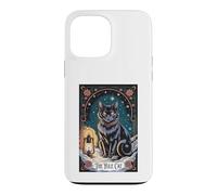 Creepma Carte de Tarot Vintage Folklore Yule Cat Cottagecore Coque pour iPhone 13 Pro Max