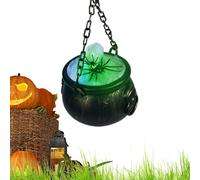 Creepy Boiling Potion Prop: The Witch Cauldron Glows with Flashing Colorful | Add a scary, spooky touch to your yard and lawn with this outdoor Halloween decor cauldron bucket pot, complete with spider a