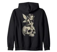 Creepy Cute Fairy Sitting On A Skull Sweat à Capuche