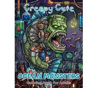 Creepy Cute Ocean Monsters Coloring Book For Adults: Spooky Laboratory Sea Creatures In Kawaii Gothic Style Cute Horror Animals And Funny Aquarium Experiments For Relaxation And Stress Relief