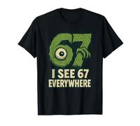 Creepy Eyeball 67 Meme Chiffre hanté Drôle Mathématiques Halloween T-Shirt