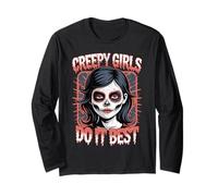 Creepy Girls Do It Best Sugar Skull Halloween Horreur Horreur Manche Longue