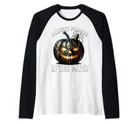 Creepy Halloween Graphic for Darkest Pumpkin in The Patch Manche Raglan