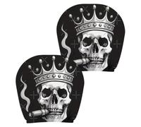 Creepy Headrest Covers 2 Pieces Universal Halloween Skull Interior Decor