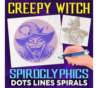 Creepy Witch Spiroglyphics Dots Lines Spirals: Mystery Puzzle to Reveal Hidden Dark Beauty Illustrations, Unique Coloring Pages for Adults & Teens