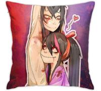 Creepypasta Jeff The Killer Et Nina The Killer Taie D'oreiller Carrée Pour Chambre À Coucher, Canapé, Décoration D'intérieur, Housse De Coussin Confortable, Taie D'oreiller Douce 45,7 X 45,7 Cm